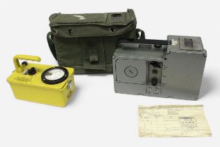 Three various British military issue radiological instruments, comprising a Meter Dose-Rate Portable