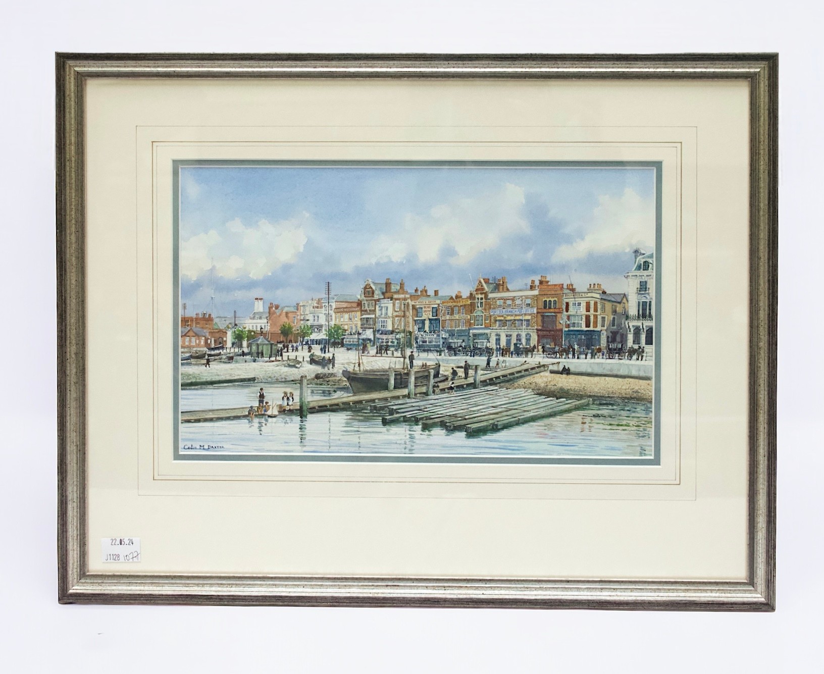Colin M. Baxter (b.1963), ‘The Hard, Portsmouth c1910,’ with various buildings and slipway, with