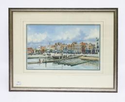Colin M. Baxter (b.1963), ‘The Hard, Portsmouth c1910,’ with various buildings and slipway, with