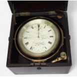 A 19th Century rosewood two-day marine chronometer by Charles Shepherd, London, the four-inch, round