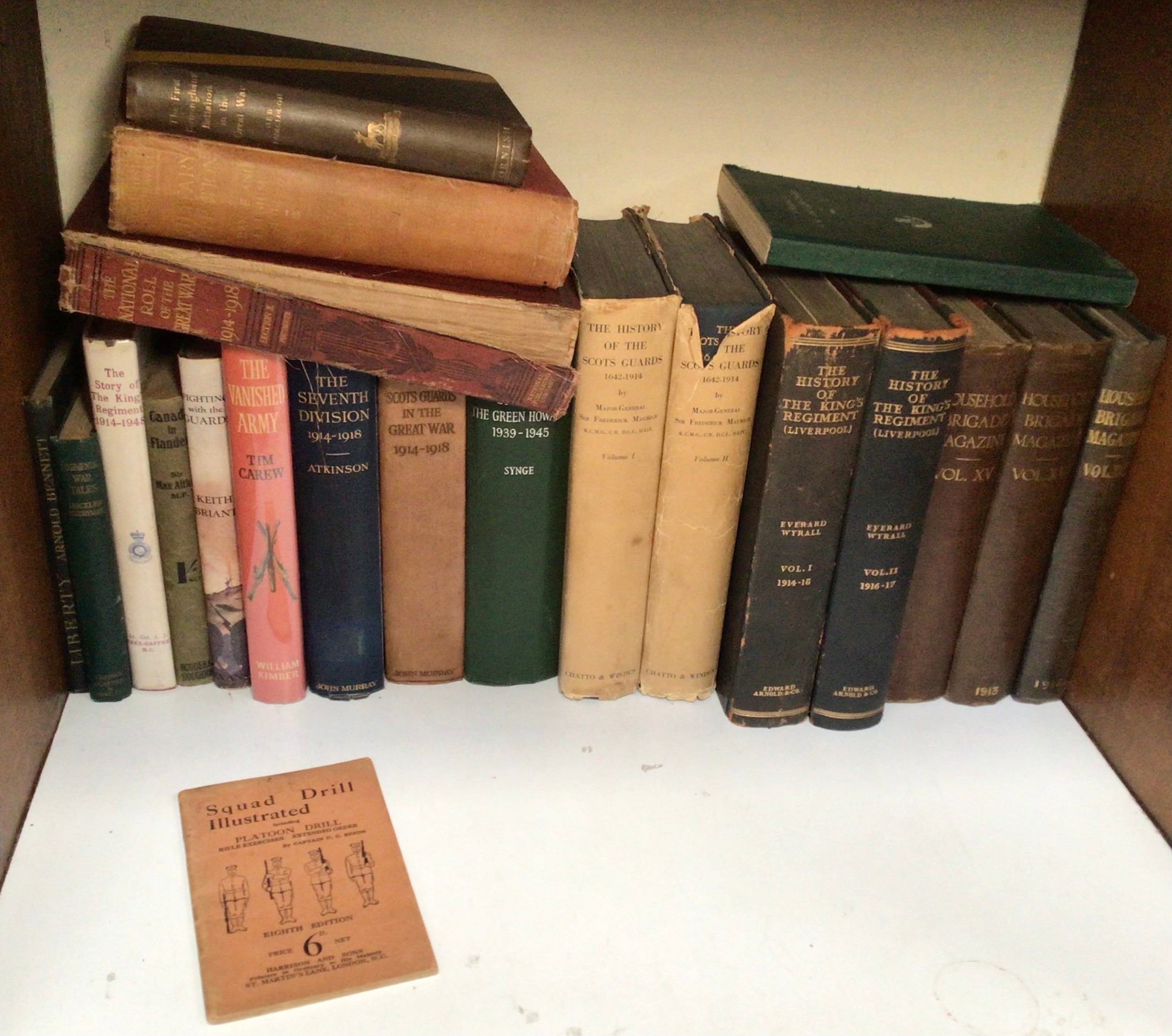 A collection of assorted historical military books, many relating to the regiments that fought in