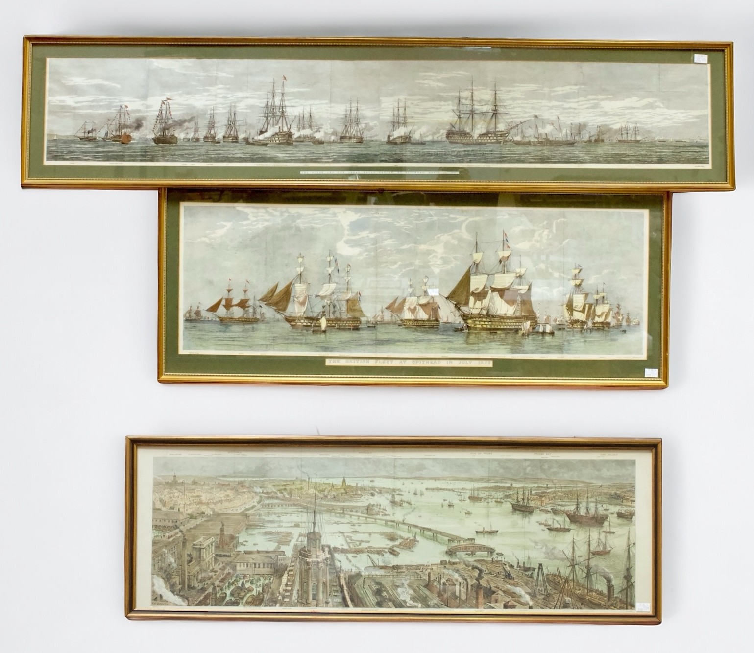 The British Fleet At Spithead In July 1853, after E. Duncan, 35x108cm, The Fleet And The Great Naval