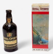 A 75cl bottle of Royal Oporto, 1977 vintage port, in original paper wrapper with card box
