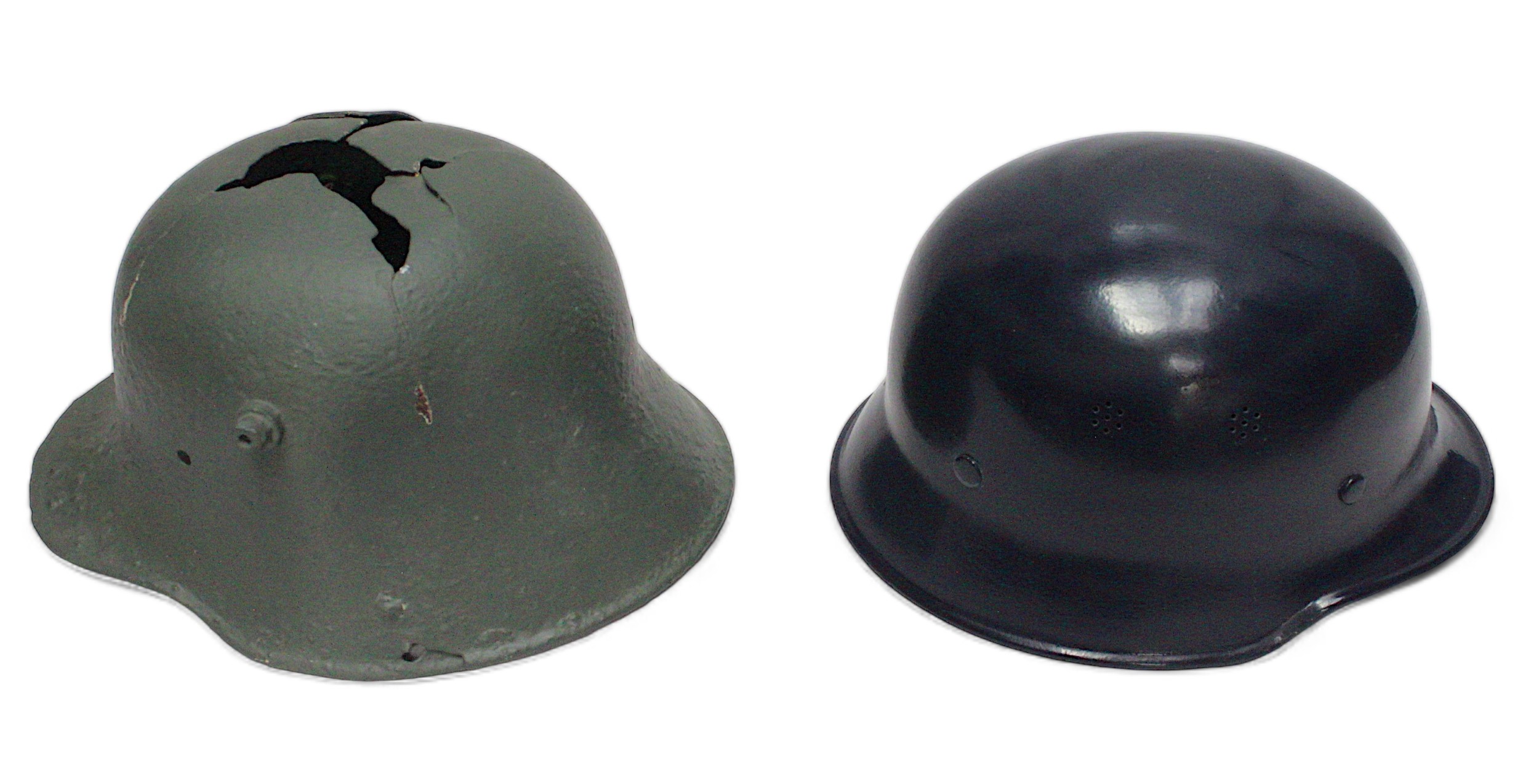 A WW2 German Third Reich M34 Police Helmet, six-tongue leather liner, size 57. together with a WW1 - Image 2 of 2