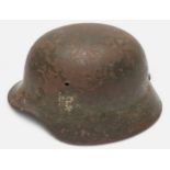 An original WWII German Third Reich M35 Stahlhelm steel combat helmet, with double decal, Eagle