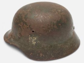 An original WWII German Third Reich M35 Stahlhelm steel combat helmet, with double decal, Eagle