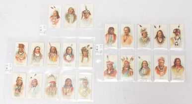 Late 19th Century USA cigarette cards, Allen & Ginter, Celebrated American Indian Chiefs, twenty-