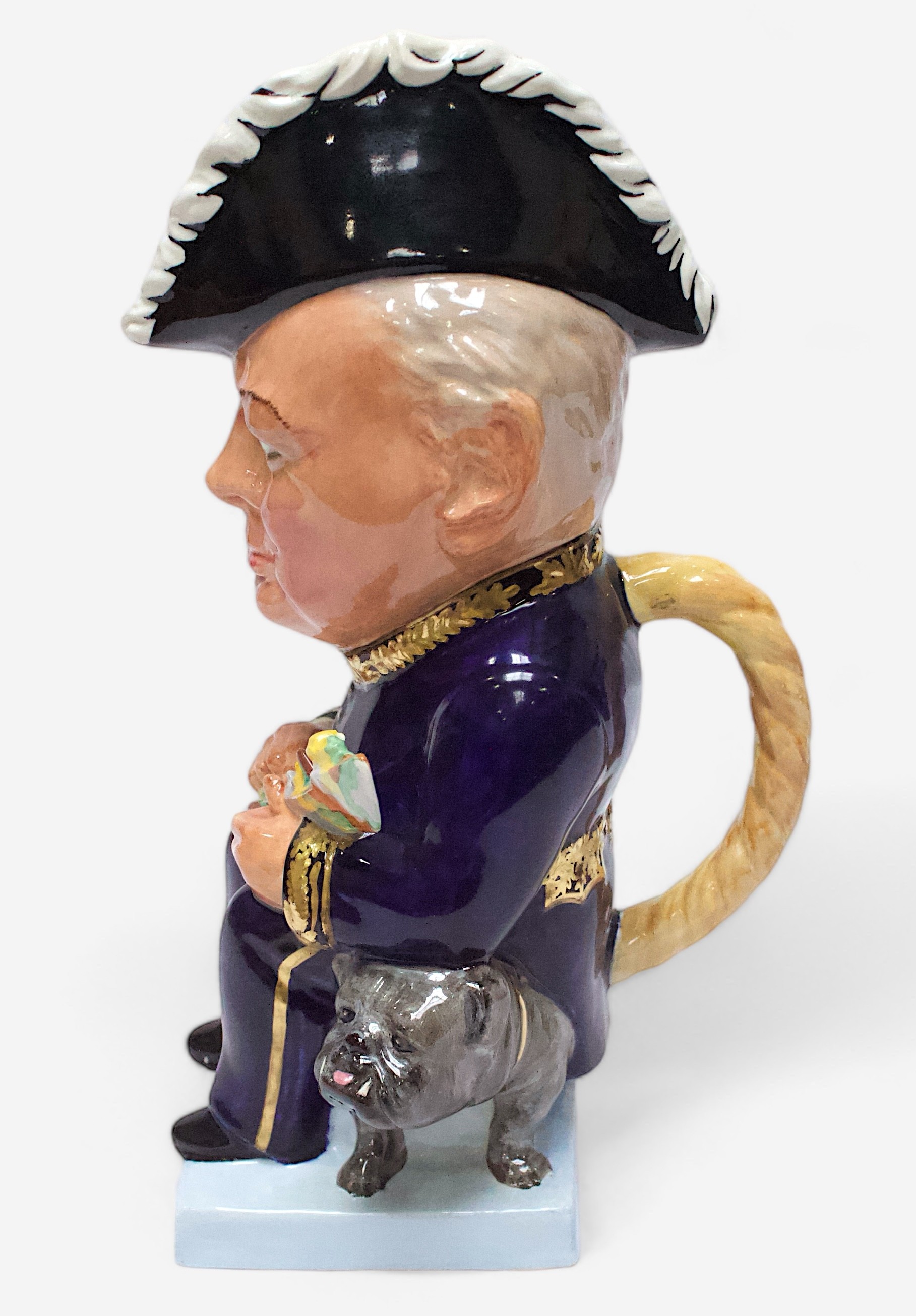 A Wilkinson Limited Royal Staffordshire Pottery ‘Clarice Cliff’ toby jug, modelled, c1940, in the - Image 4 of 6