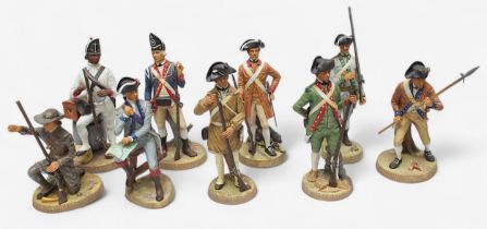 Nine Royal Doulton unglazed porcelain figures, ‘Soldiers of The Revolution’ series, all limited