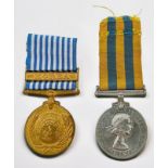 A Royal Army Service Corps Korea Medal and UN Korea Medal to T/22774586 DVR. T.N. EYNON. R.A.S.C.