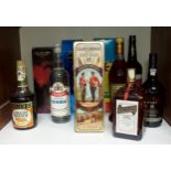 A collection of assorted wines and spirits, comprising Glen Moray 12 Year Old Single Highland Malt