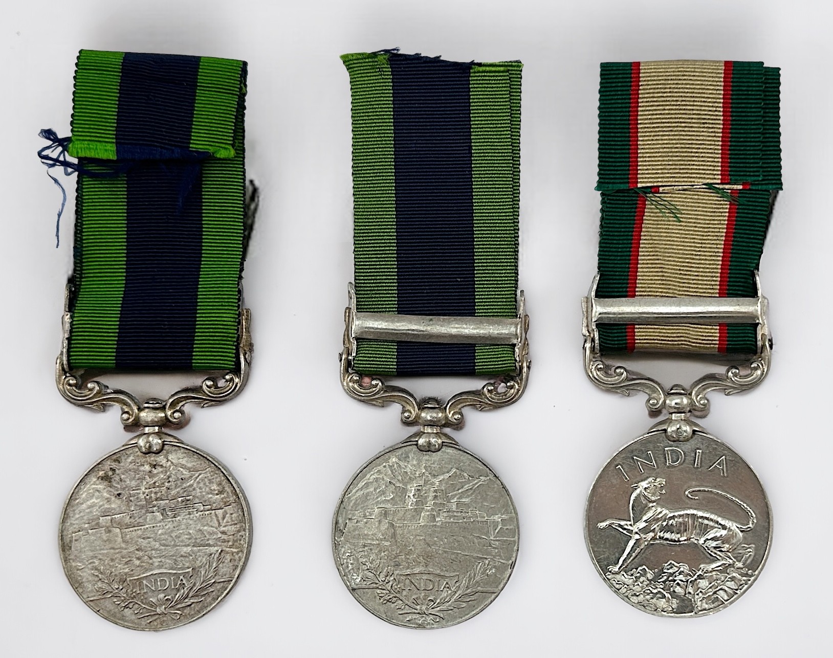 Three India General Service Medals comprising George V IGSM with Burma 1930-32 Clasp to PTE. - Image 2 of 2