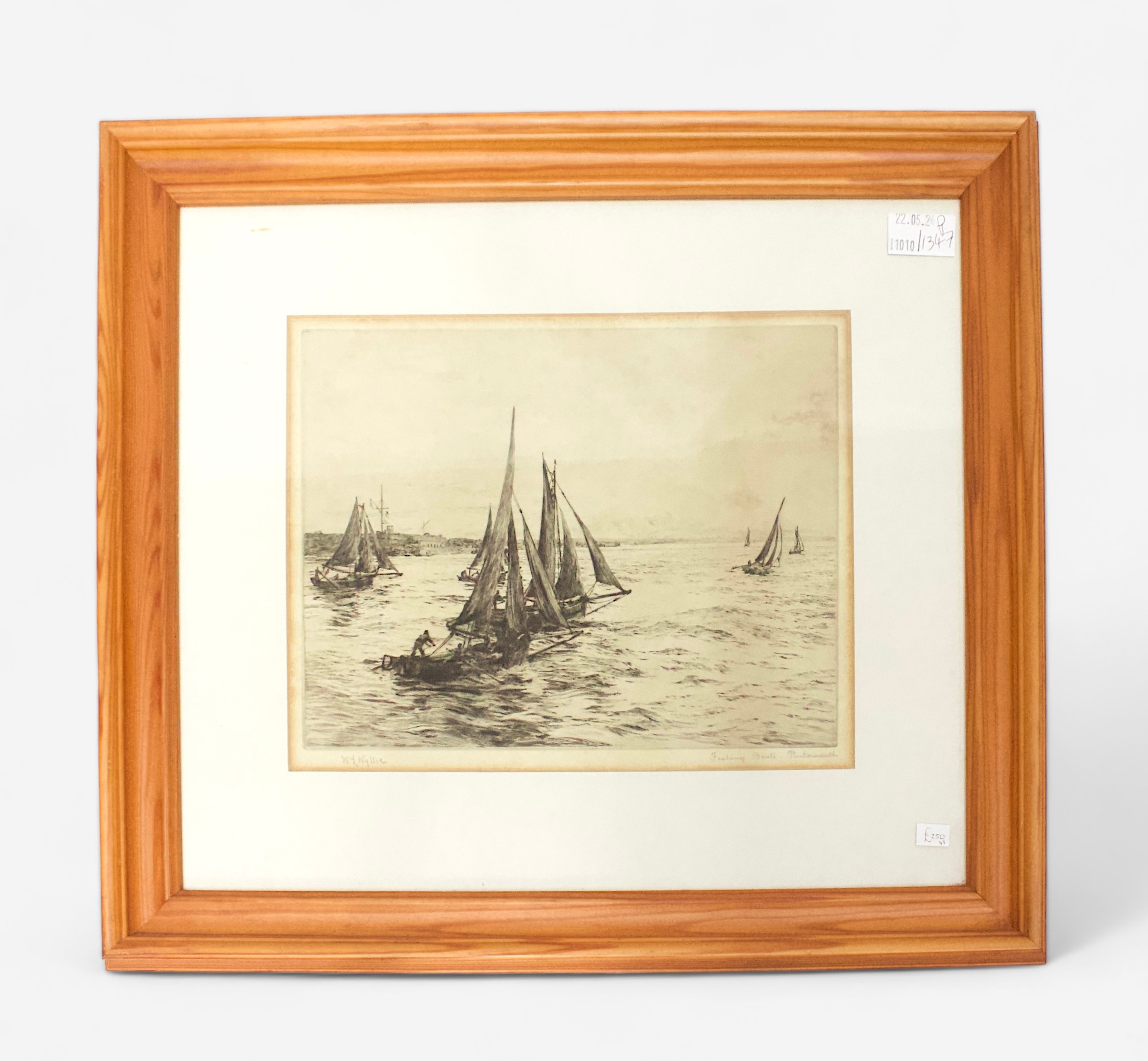 William Lionel Wyllie RA (1851-1931) ‘Fishing Boats - Portsmouth’, signed and titled in pencil to