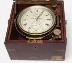 A fifty-six hour marine chronometer by J.W. Ray & Co, 17. So. Castle Street, Liverpool, numbered