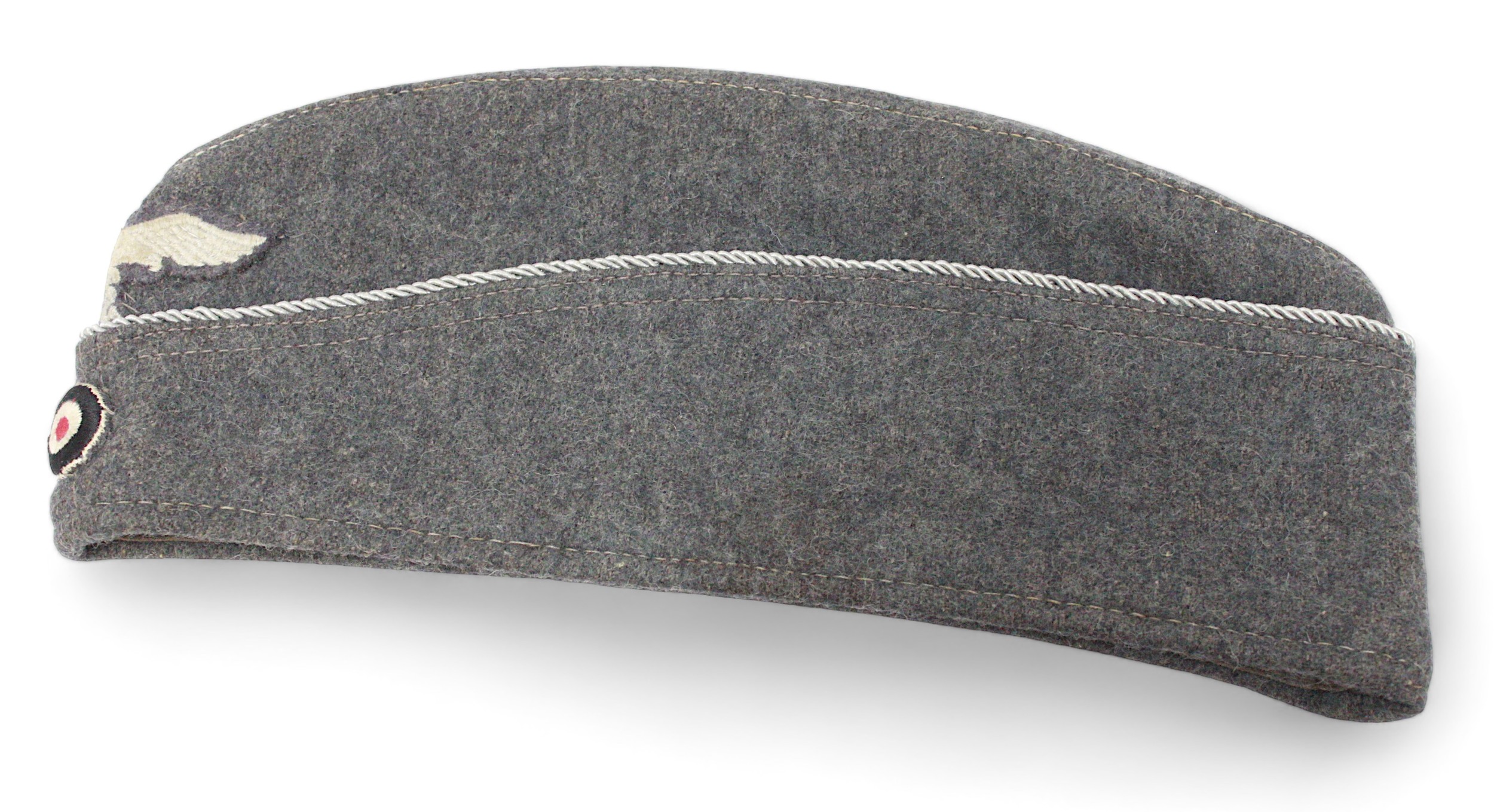A German Second World War Luftwaffe Officers Overseas Cap, with enlisted ranks eagle and cockade.