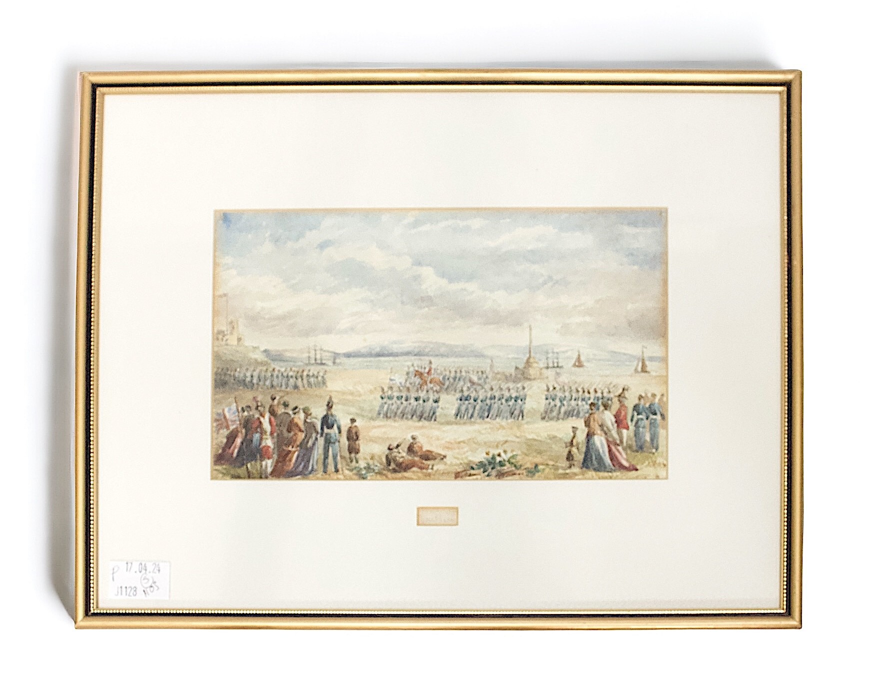 19th Century English School. Five watercolours of Naval Personnel drilling in Southsea and around - Image 4 of 6