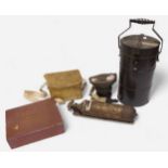 A WWII Minimax A.R.P. First Aid tin and contents, together with two WWII British Royal Forces gas