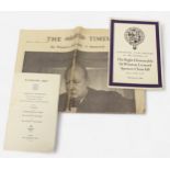 A collection of items celebrating the life of Sir Winston Churchill (1874-1965), comprising an order