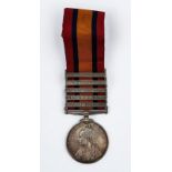 A Queen's South Africa Medal with five Clasps comprising Cape Colony, Rhodesia, Orange Free State,