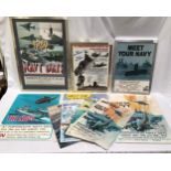 A collection of ten assorted Navy Days advertising posters on board, some framed, largest measures