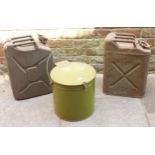 A WWII American Cavalier Jerry can by Q.M.C., together with another Jerry can, dated 1989, and a