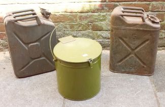A WWII American Cavalier Jerry can by Q.M.C., together with another Jerry can, dated 1989, and a