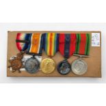 WW1 & WW2 Medal Group of Five to 19890 Pte F.R. Goodey R.A.M.C. comprising 1914 Mons Star with 5th