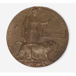 A WWI Bronze Commemorative Plaque, or ‘Death Penny’, named to John Sparrow who served with the South
