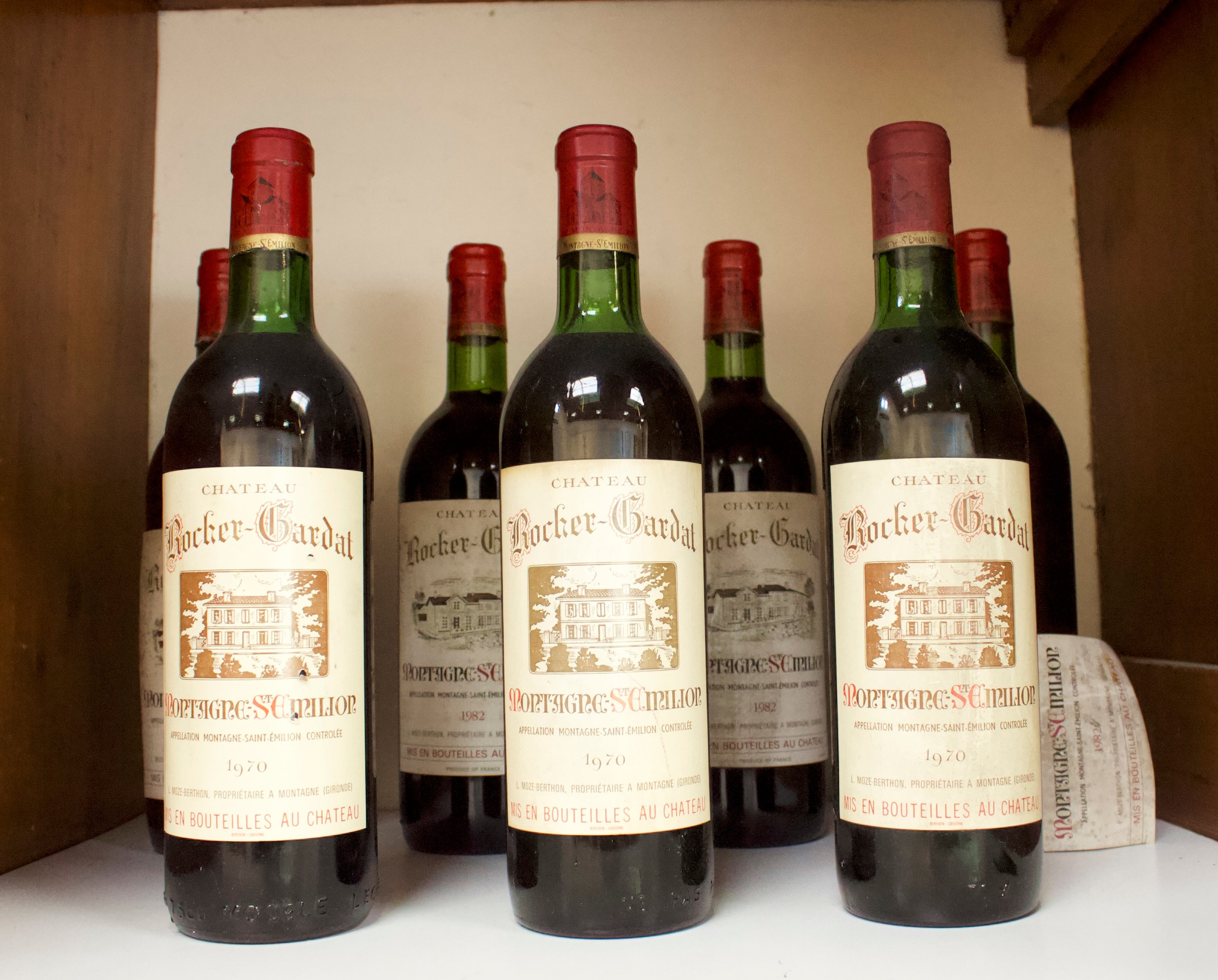 Seven various bottles of vintage Chateau Rocher-Gardat, Montagne-Saint-Émilion, comprising three