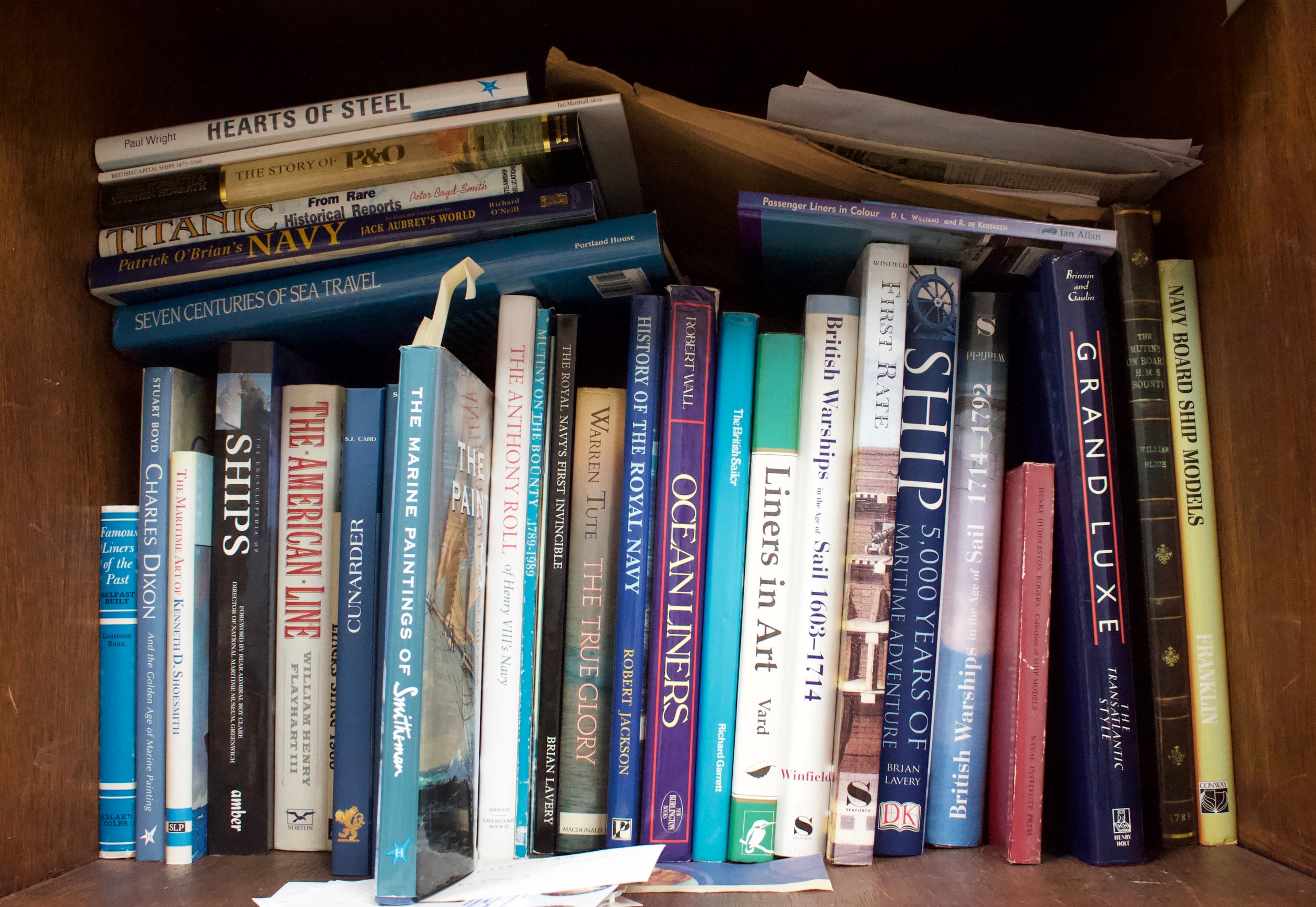 A large collection of books relating to maritime and militaria, including Portsmouth and naval