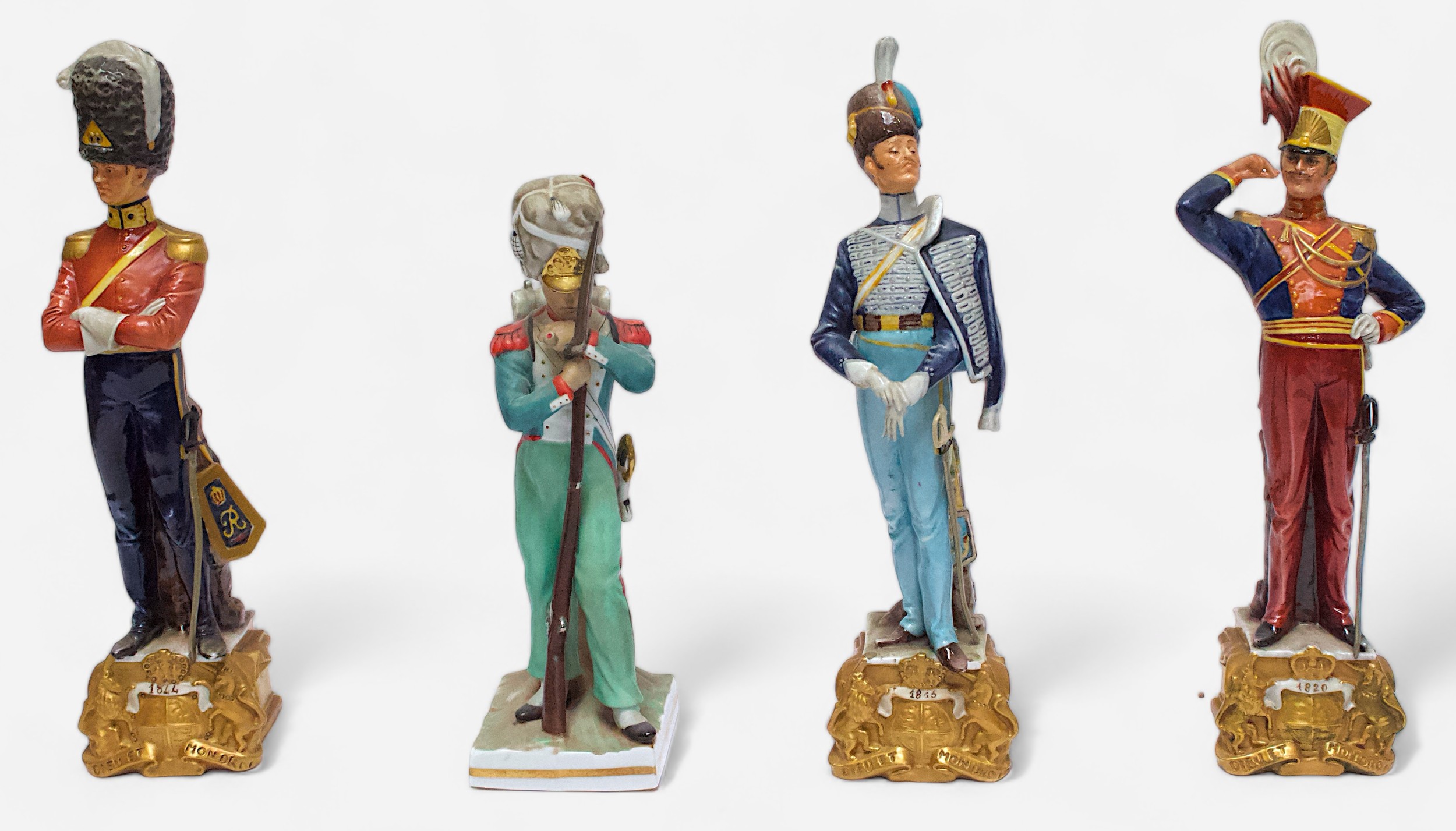 A set of six ‘Bruno Merli’ Porcelain figures of late 18th & 19th Century British Military - Image 2 of 5