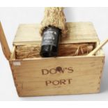 A case of 12 bottles of 1966 vintage Dow’s port, all unopened with labels intact and wax seals to