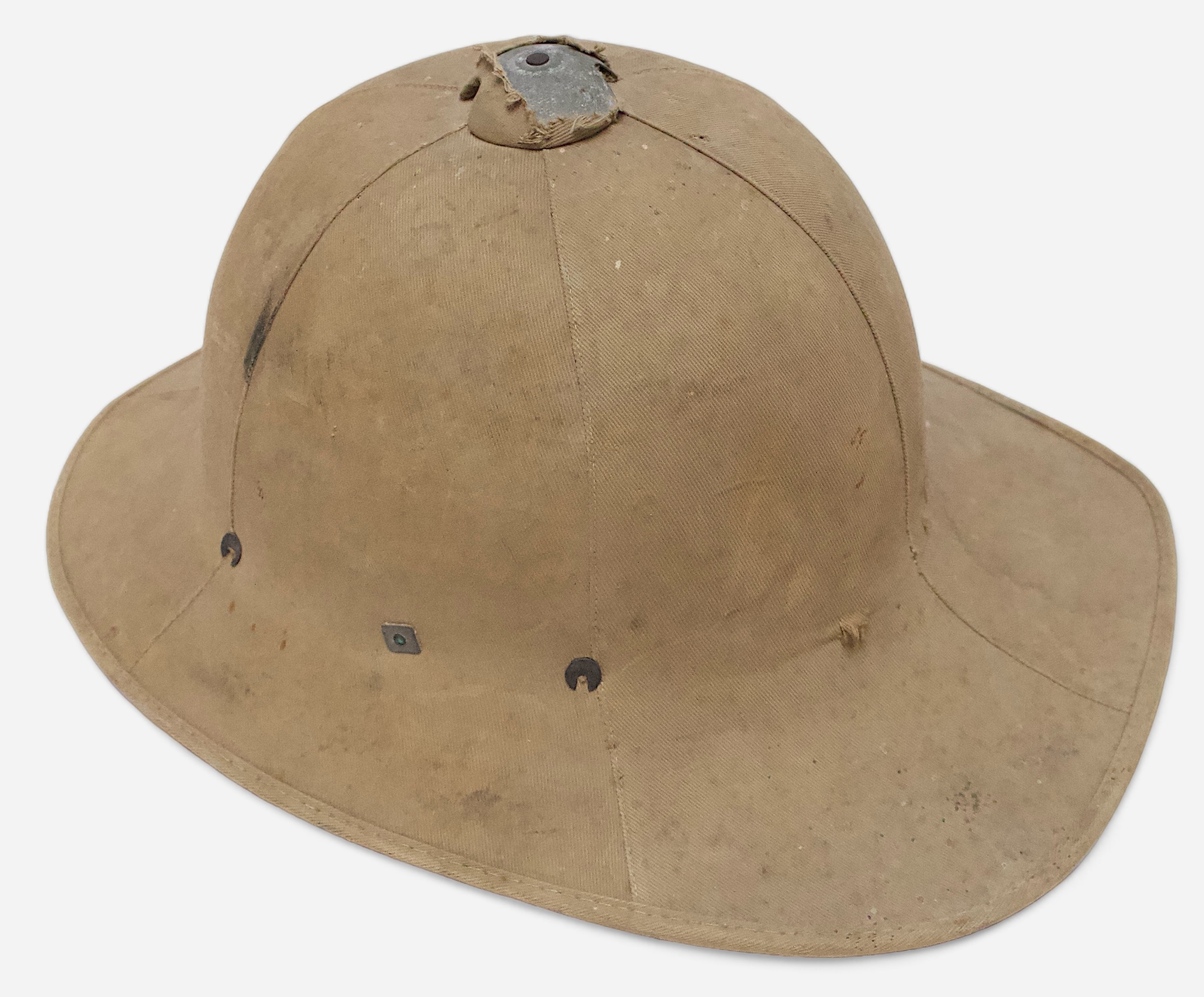 A British WWII Air Raid Wardens Brodie helmet, with leather liner and khaki webbing chin strap, - Image 6 of 7