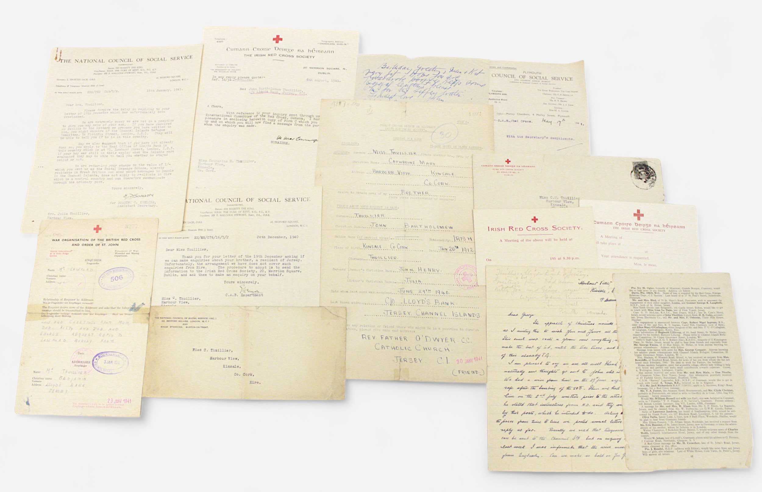 A quantity of official WW2 Red Cross letters from occupied Jersey and Channel Islands, with official
