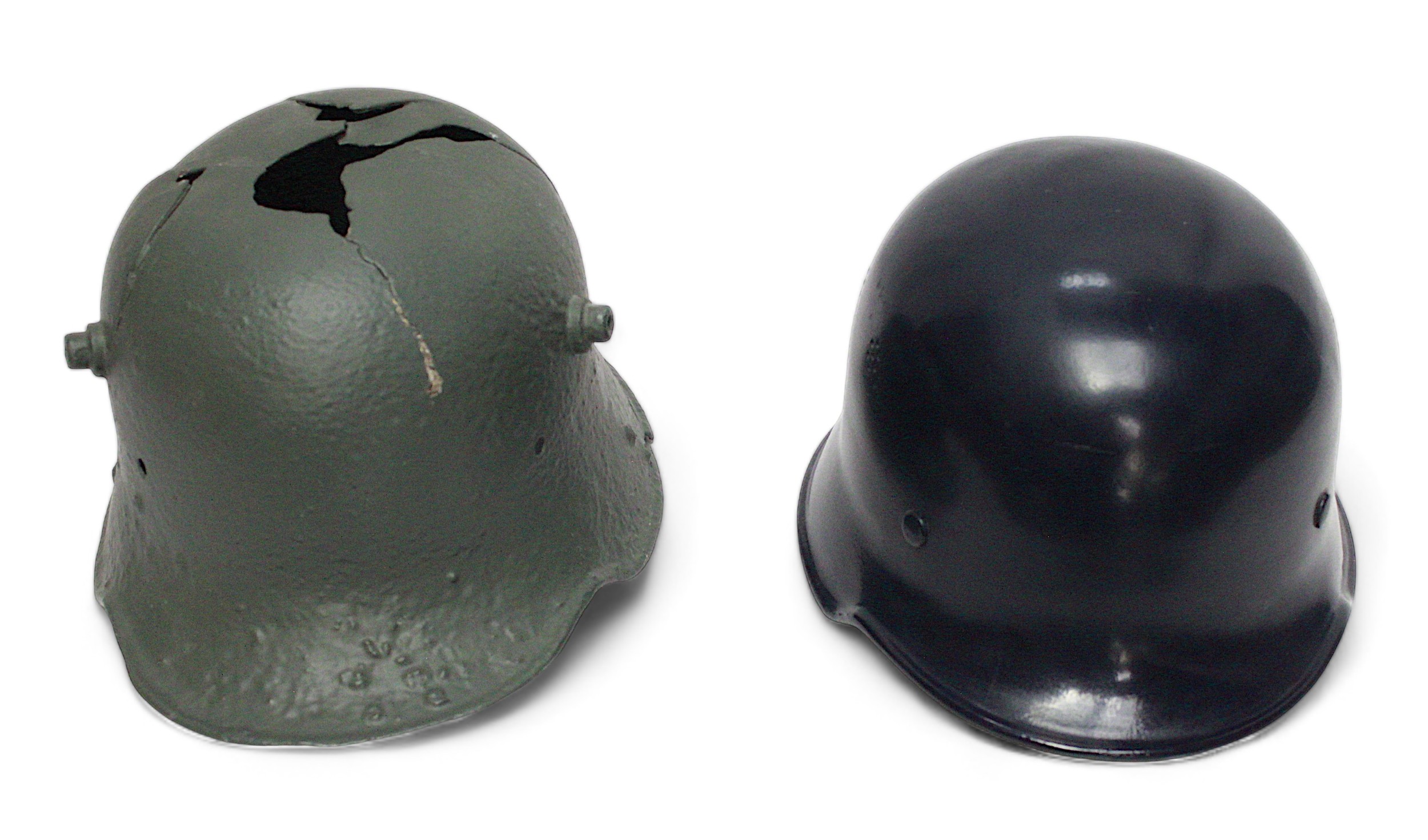 A WW2 German Third Reich M34 Police Helmet, six-tongue leather liner, size 57. together with a WW1