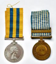 A ERII Korea Medal and UN Korea Medal Pair to PLY/X 5250 D.A. HIGGINS. MNE. RN. (Plymouth Division)
