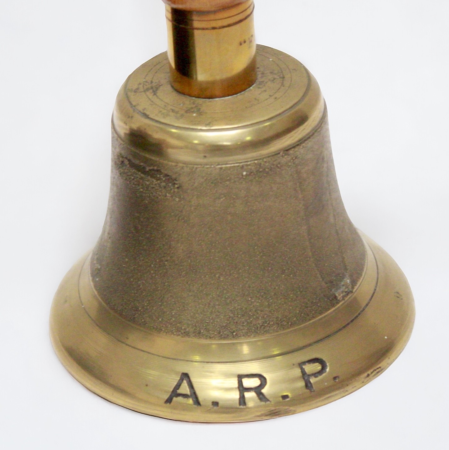 A WW2 Air Raid Precaution handbell, wooden gas alarm stamped 'A.R.P. W. CLEMENTS & Sons, 1939,' - Image 4 of 10