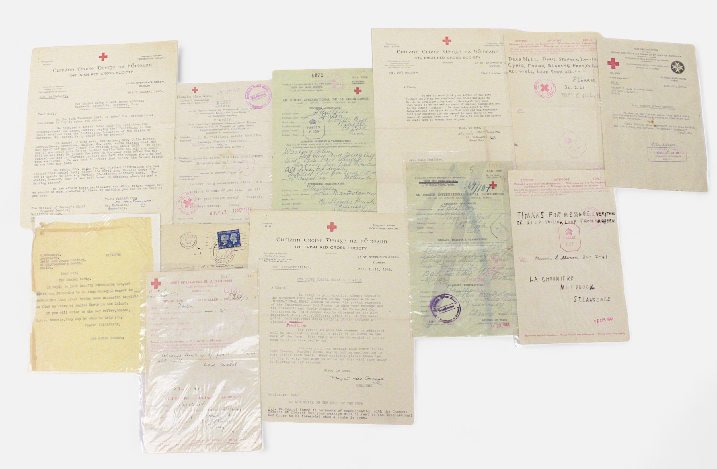 A quantity of official WW2 Red Cross letters from occupied Jersey and Channel Islands, with official - Image 2 of 3