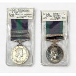 Two various ERII Coldstream Guards Genral Serrvice Medals 1918-1962 GSM with Near East and Cyprus