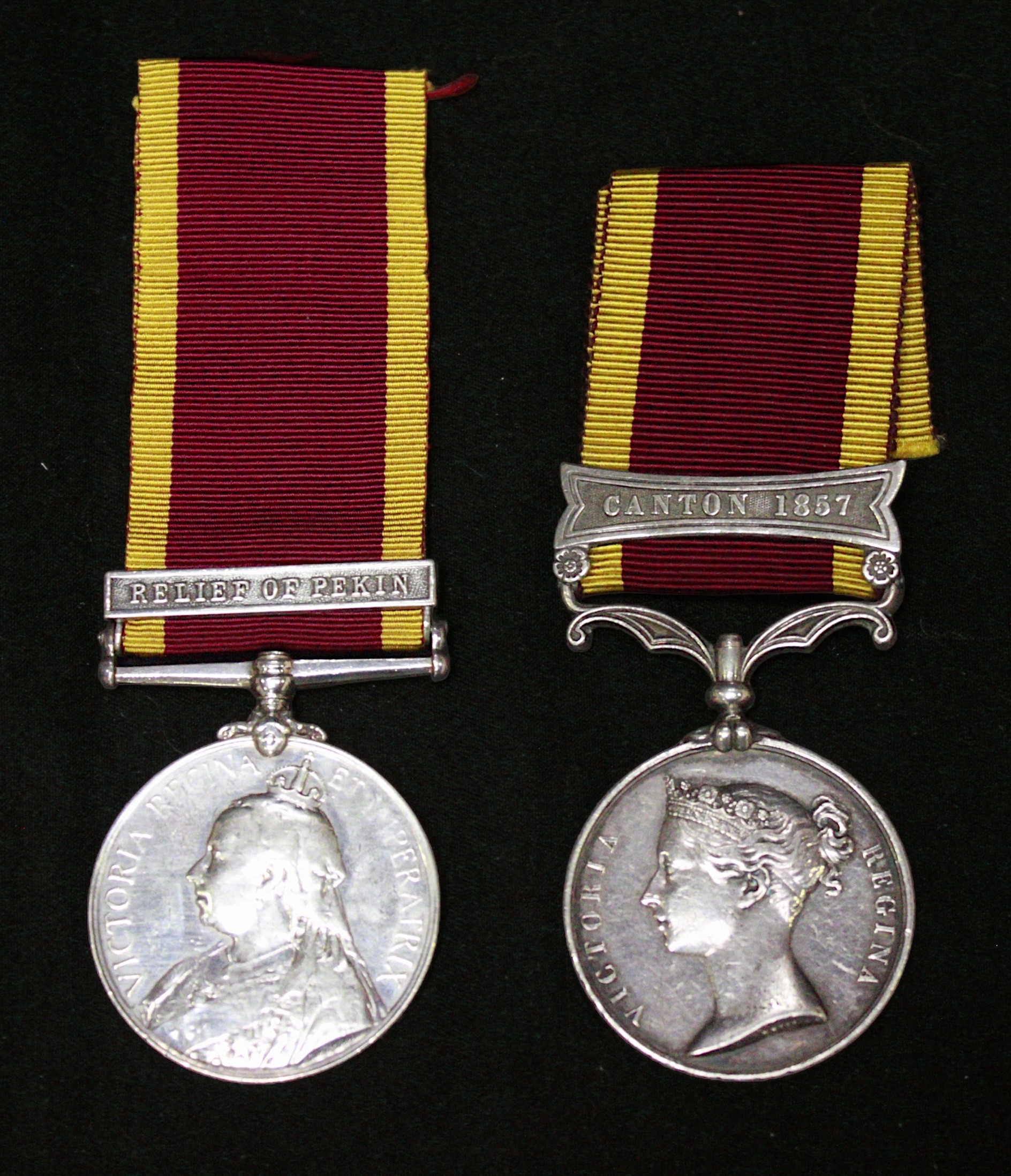 A Second China War Medal with Canton 1857 Clasp to John Barry 59th Regt. and a China War Medal - Bild 2 aus 4
