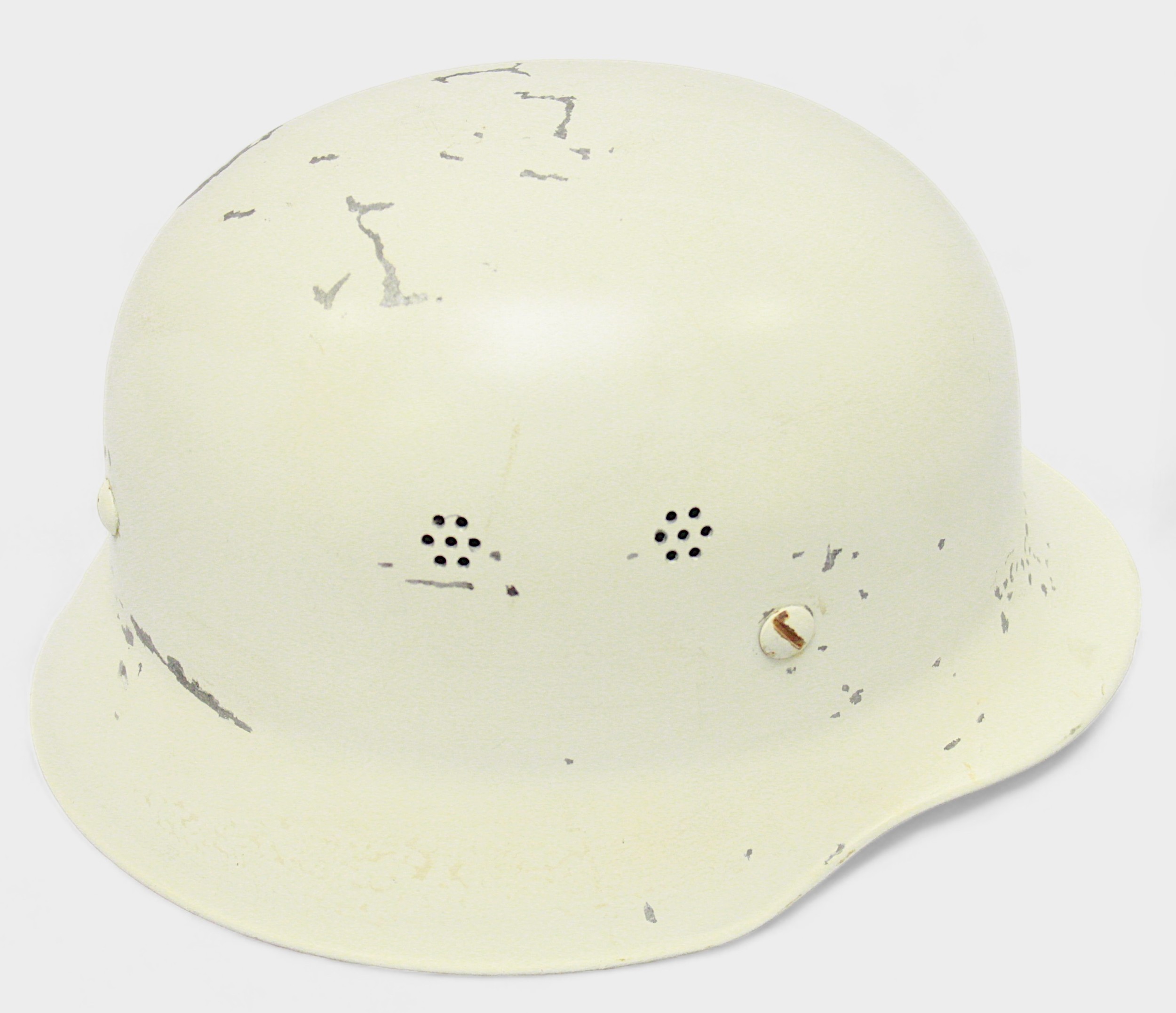 A German M40 helmet, probably for Police or Fire service, finished in white and stamped ‘Din 14940’, - Image 5 of 5