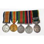 A WW1 & WW2 group of five, comprising War Medal and Victory Medal to G-29760 Pte E.G. Kearvell The