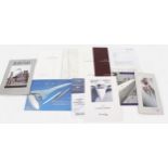 A small collection of assorted Concorde ephemera including signed flight certificates, a pen, a case