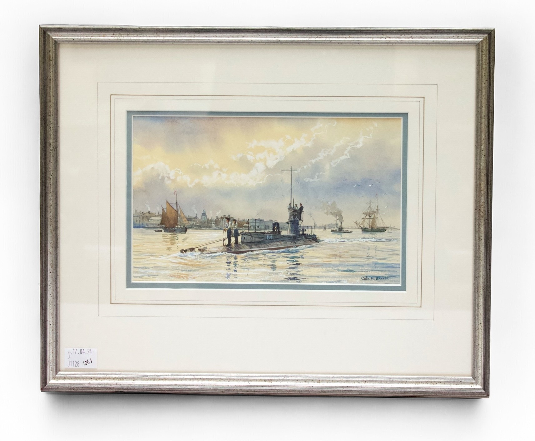 Colin M. Baxter (b.1963), ‘Submarine B4 returning to Hasler Creek, Gosport, circa 1910,’ signed,