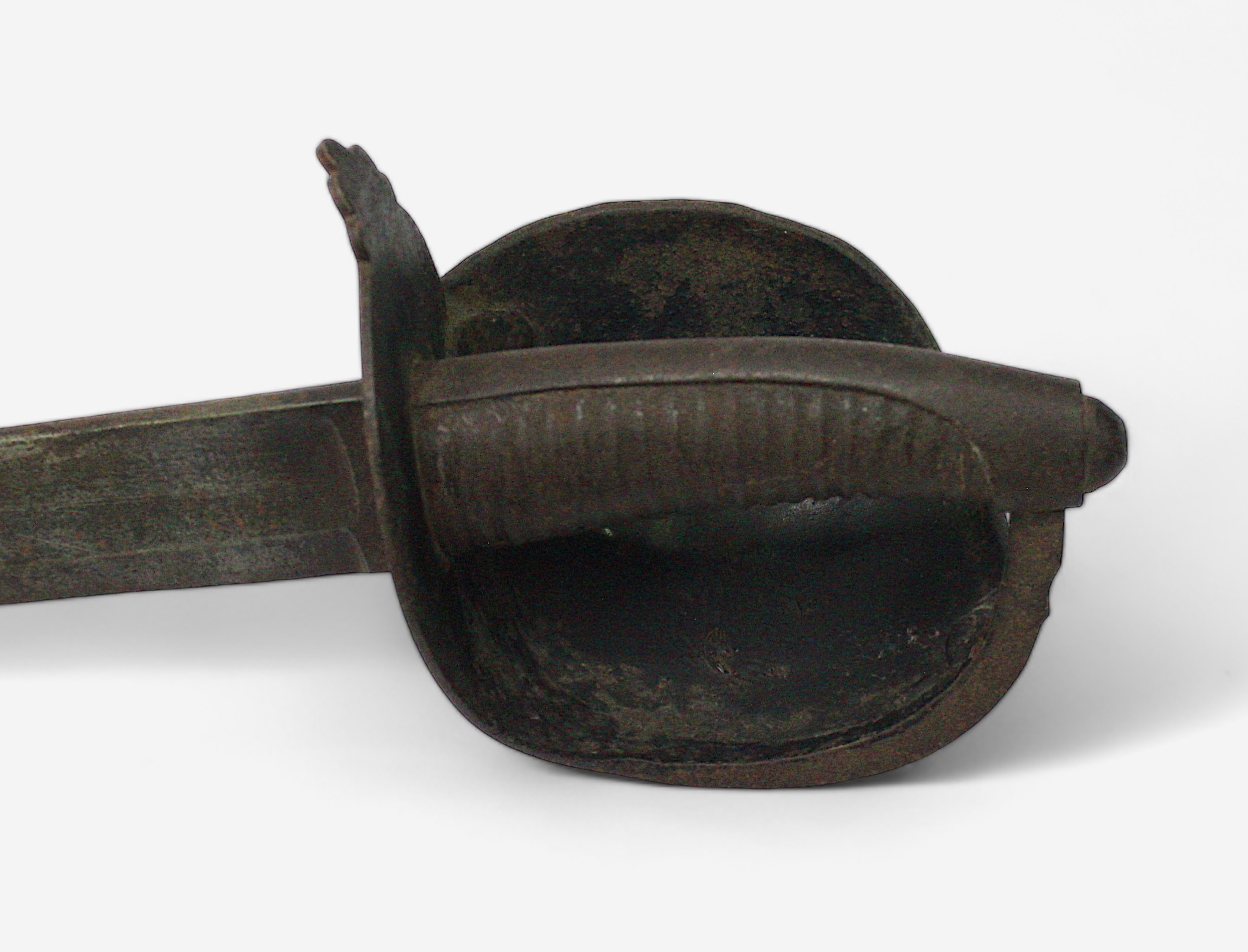 An early 19th Century French iron Hilted Naval Cutlas, Model (1802), 67cm slightly curved blade with - Image 3 of 3