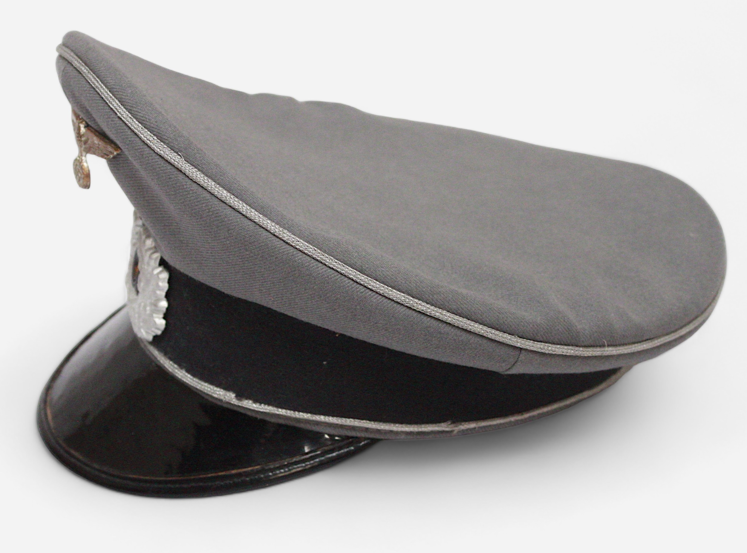 WWII German Officer's Cap, with silver piping, (af). - Image 2 of 3