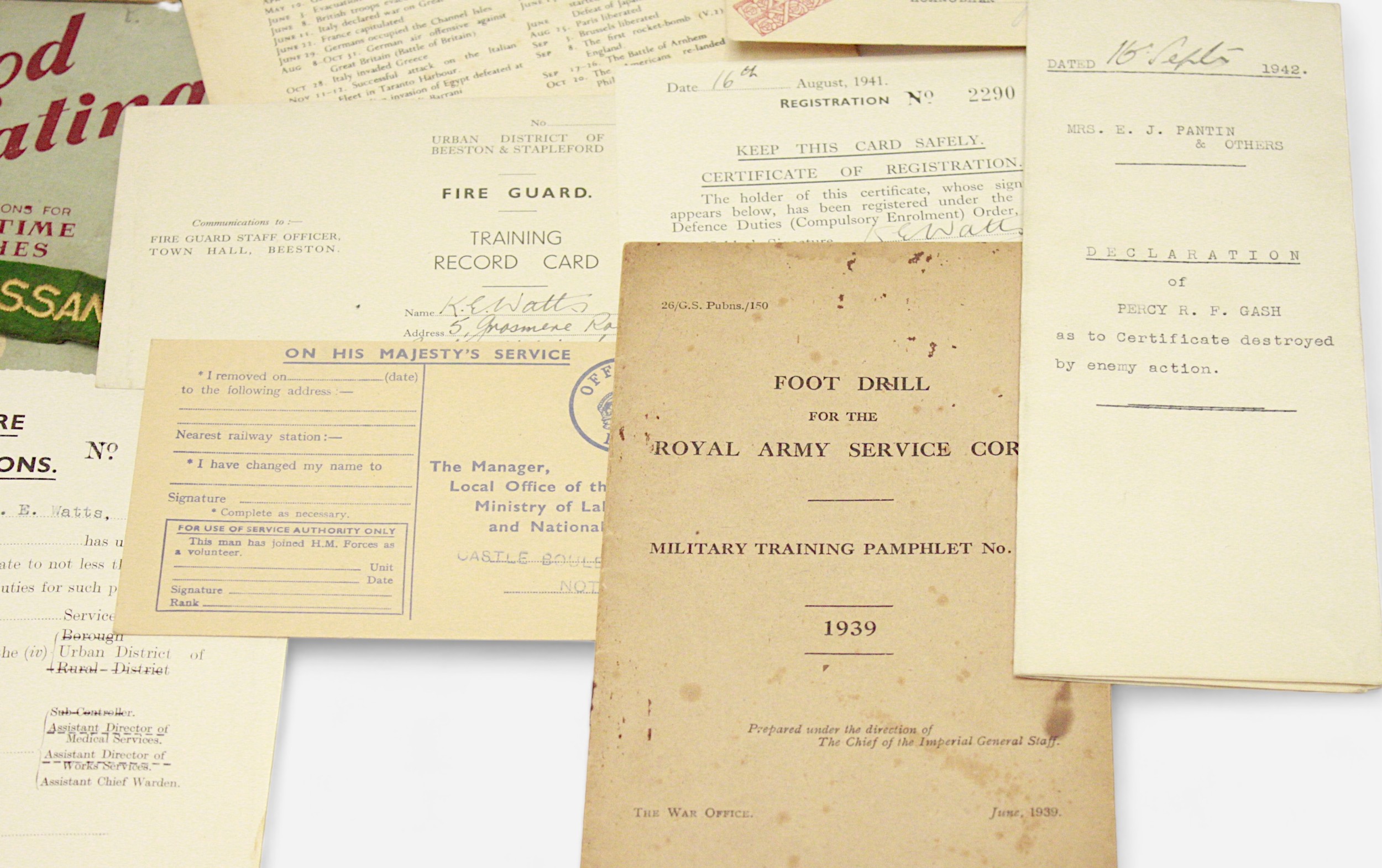 A collection of WWII documentation and ephemera, comprising Regular Army Certificate of Service - Image 6 of 6
