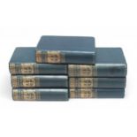 Charles Dickens - The Works, The London Edition, six volumes, blue cloth gilt and quarter leather