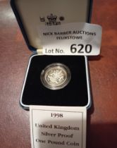 Coins/Banknotes : £1 Silver Proof 1998 Encapsulat