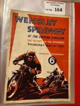 Speedway : Wembley v New Cross programme 13/05/193